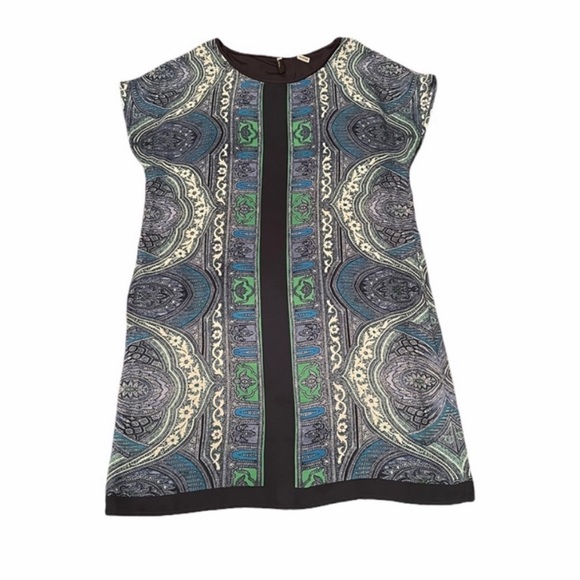 Kut from the Kloth abstract print pullover short sleeve stretch dress size 8 - Picture 6 of 14